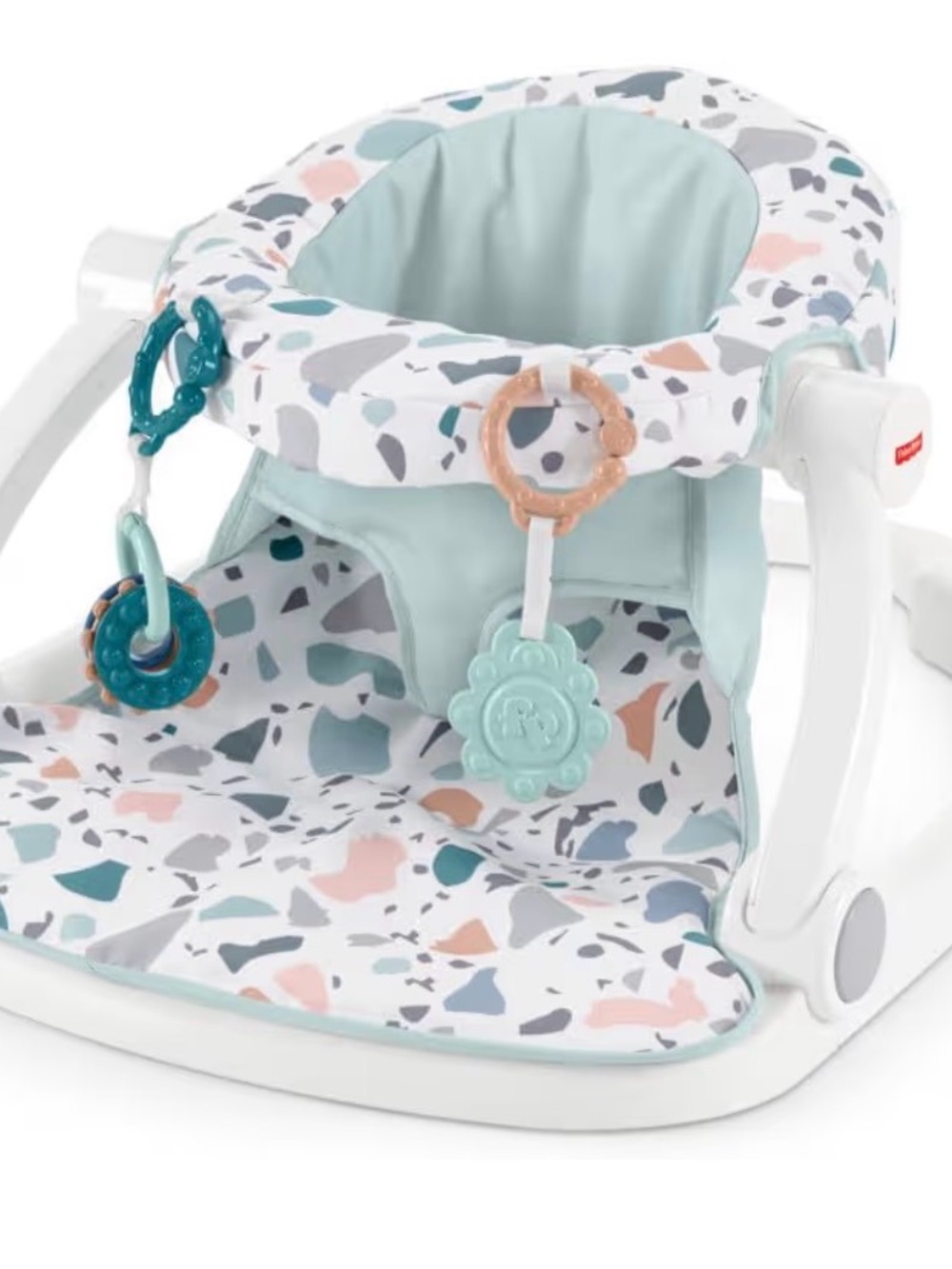 Fisher-Price Mint and Terrazzo Baby Activity Seat with Hanging Toys - Picture 2 of 5